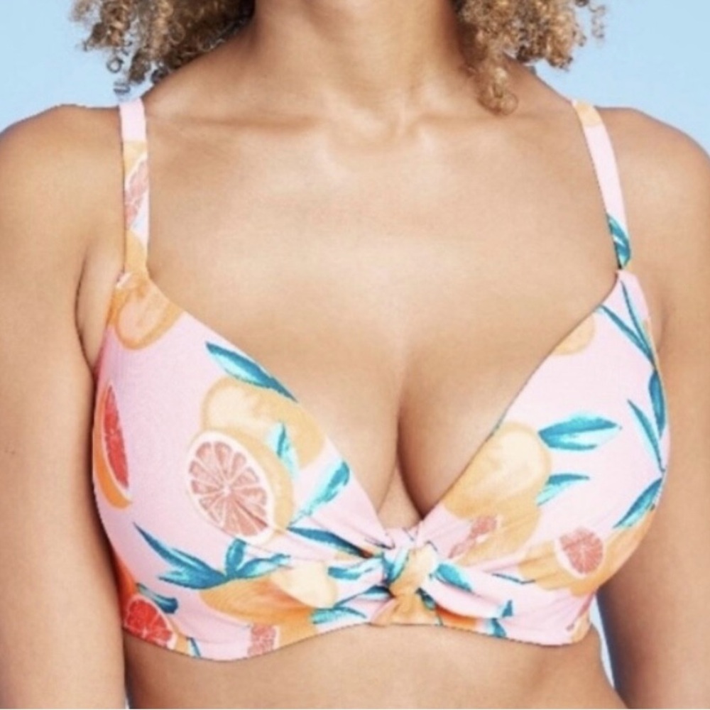 Shade & Shore Pink Citrus Bikini Top